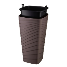 Doniczka kwadratowa TWISTA 25x46cm brąz